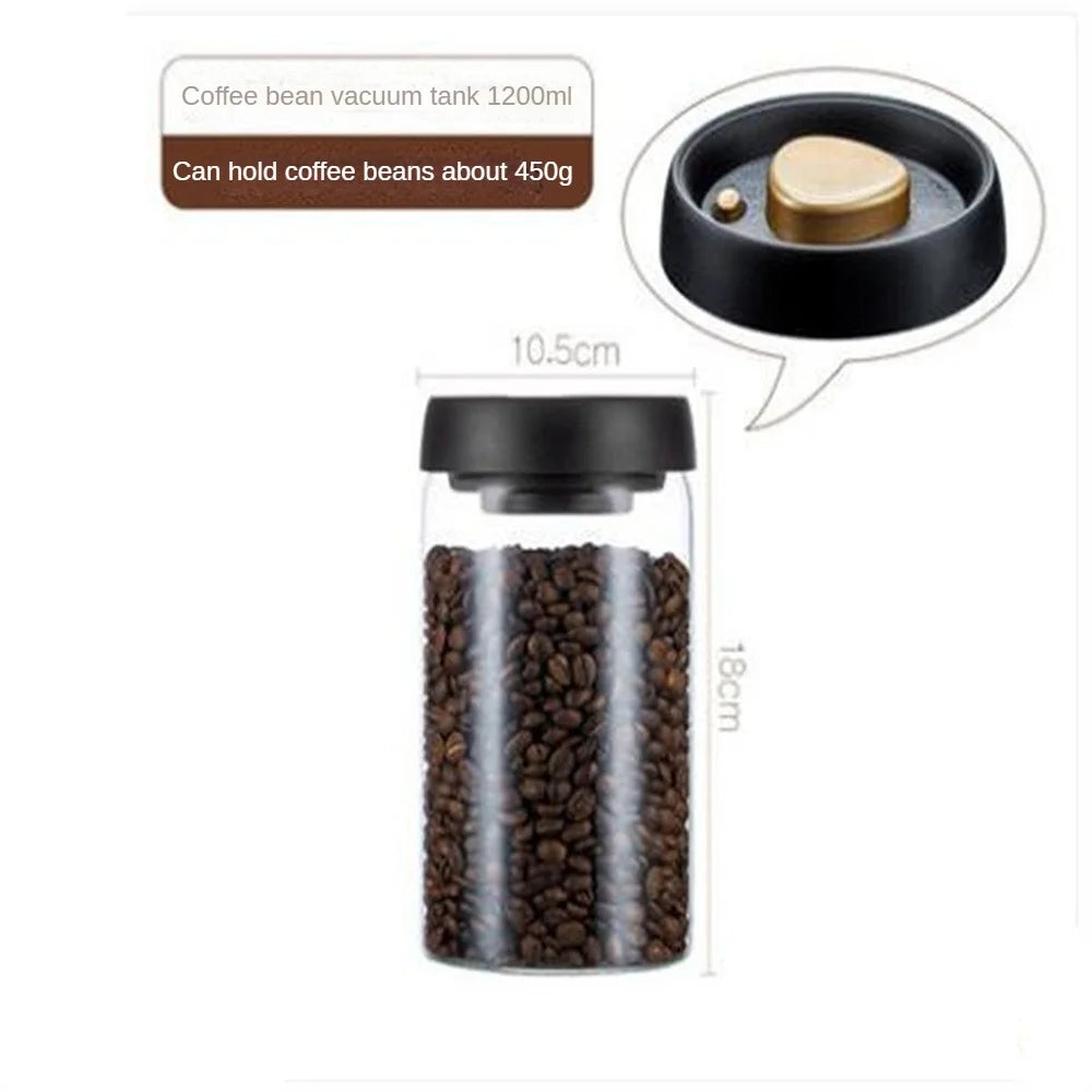 AeroSeal Coffee Vacuum Canister – Airtight Glass Storage Jar