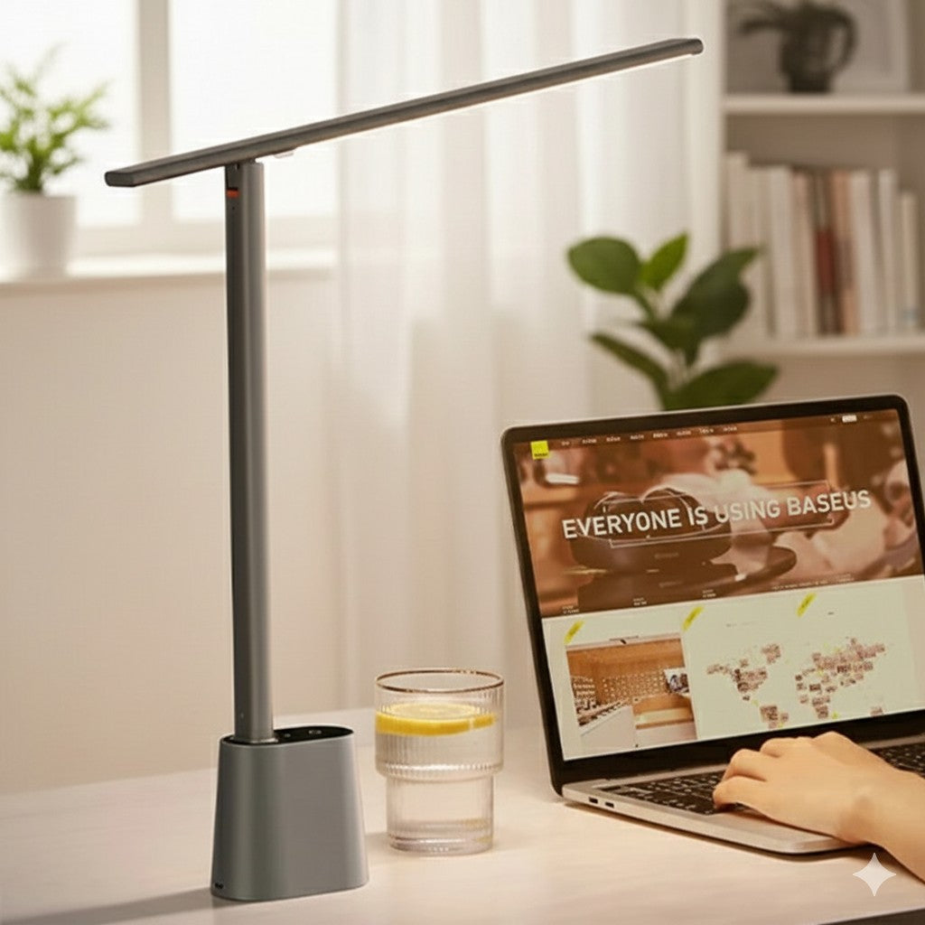 Lámpara de lectura LED adaptable LumaEase: iluminación para escritorio y mesita de noche que proporciona comodidad visual