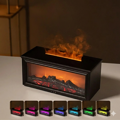 Difusor de aceites esenciales CozyFlame – Humidificador LED con efecto chimenea 