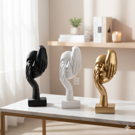 Contemporary Abstract Resin Sculpture – Elegant European Home Styling