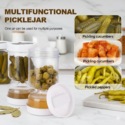 Frasco para encurtidos y aceitunas BrineLift: recipiente hermético con colador 