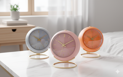 Reloj de escritorio silencioso NordicGlow: reloj de mesa minimalista y luminoso 