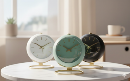Reloj de escritorio silencioso NordicGlow: reloj de mesa minimalista y luminoso 