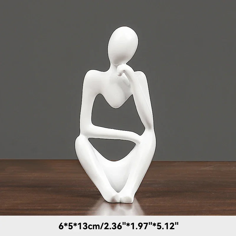 Escultura "Pensador de la Serenidad" – Figura de yoga de arenisca nórdica 