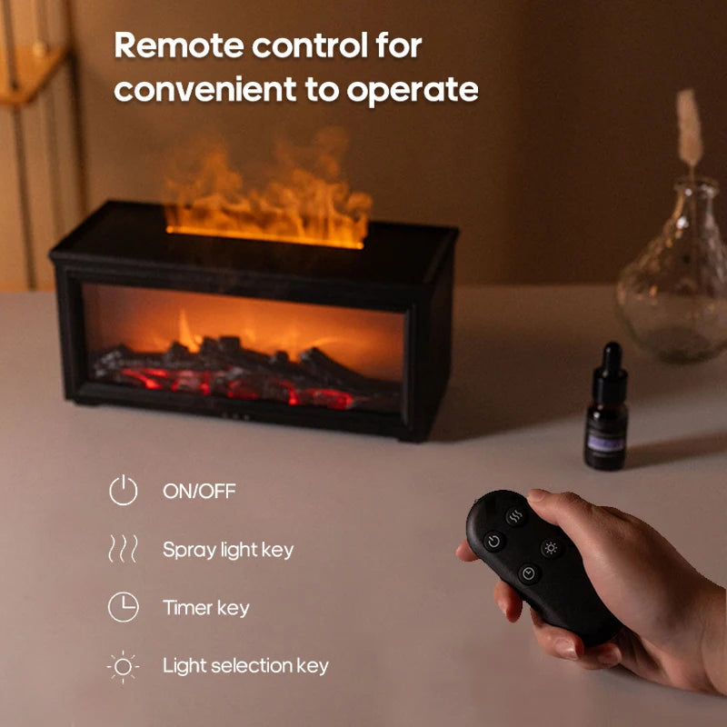Difusor de aceites esenciales CozyFlame – Humidificador LED con efecto chimenea 