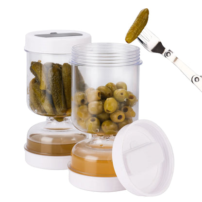 Frasco para encurtidos y aceitunas BrineLift: recipiente hermético con colador 