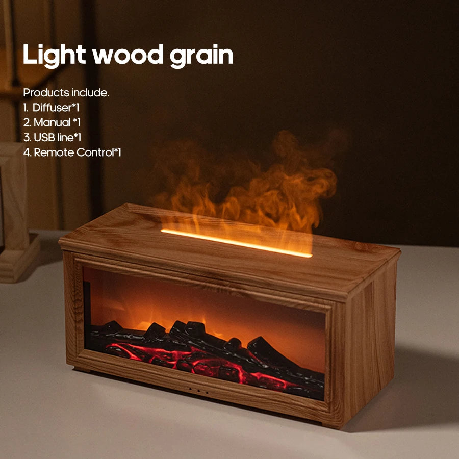 Difusor de aceites esenciales CozyFlame – Humidificador LED con efecto chimenea 