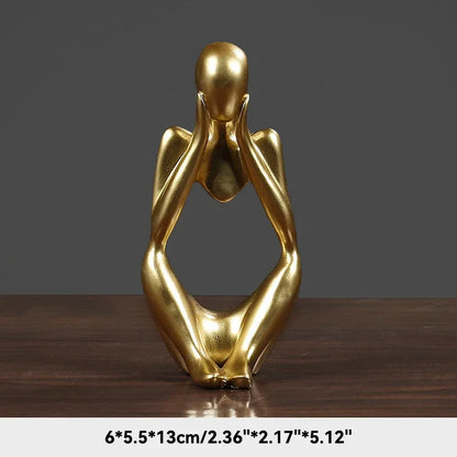 Escultura "Pensador de la Serenidad" – Figura de yoga de arenisca nórdica 