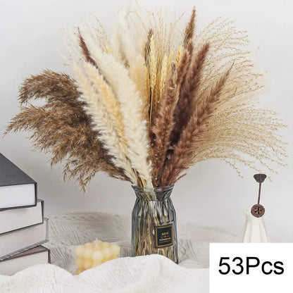 Ramo de flores secas de pampas naturales y colas de conejo – Decoración bohemia