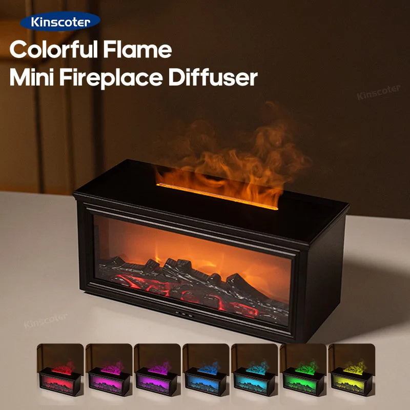 Difusor de aceites esenciales CozyFlame – Humidificador LED con efecto chimenea 