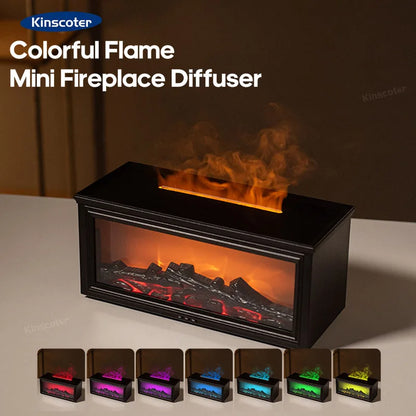 Difusor de aceites esenciales CozyFlame – Humidificador LED con efecto chimenea 