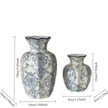 Elegant Blue & White Ceramic Art Vase for Home Styling