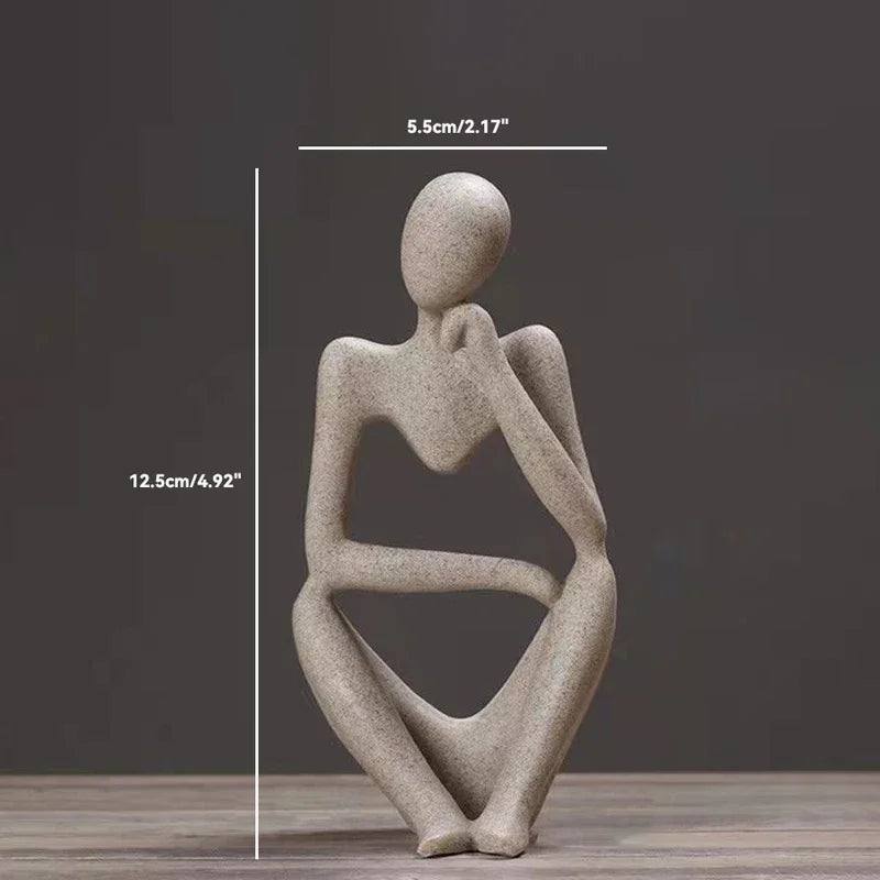 Escultura "Pensador de la Serenidad" – Figura de yoga de arenisca nórdica 