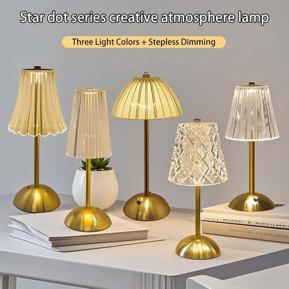 Lámpara de escritorio táctil GlowSense: iluminación ambiental recargable 