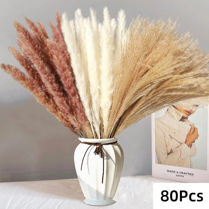 Ramo de flores secas de pampas naturales y colas de conejo – Decoración bohemia