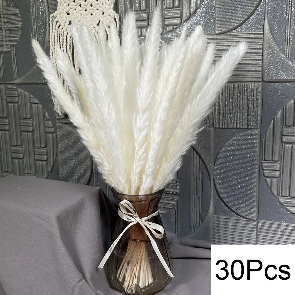 Ramo de flores secas de pampas naturales y colas de conejo – Decoración bohemia