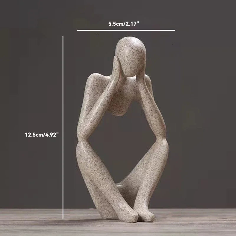 Escultura "Pensador de la Serenidad" – Figura de yoga de arenisca nórdica 
