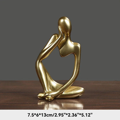 Escultura "Pensador de la Serenidad" – Figura de yoga de arenisca nórdica 