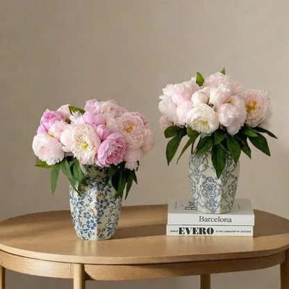 Elegant Blue & White Ceramic Art Vase for Home Styling