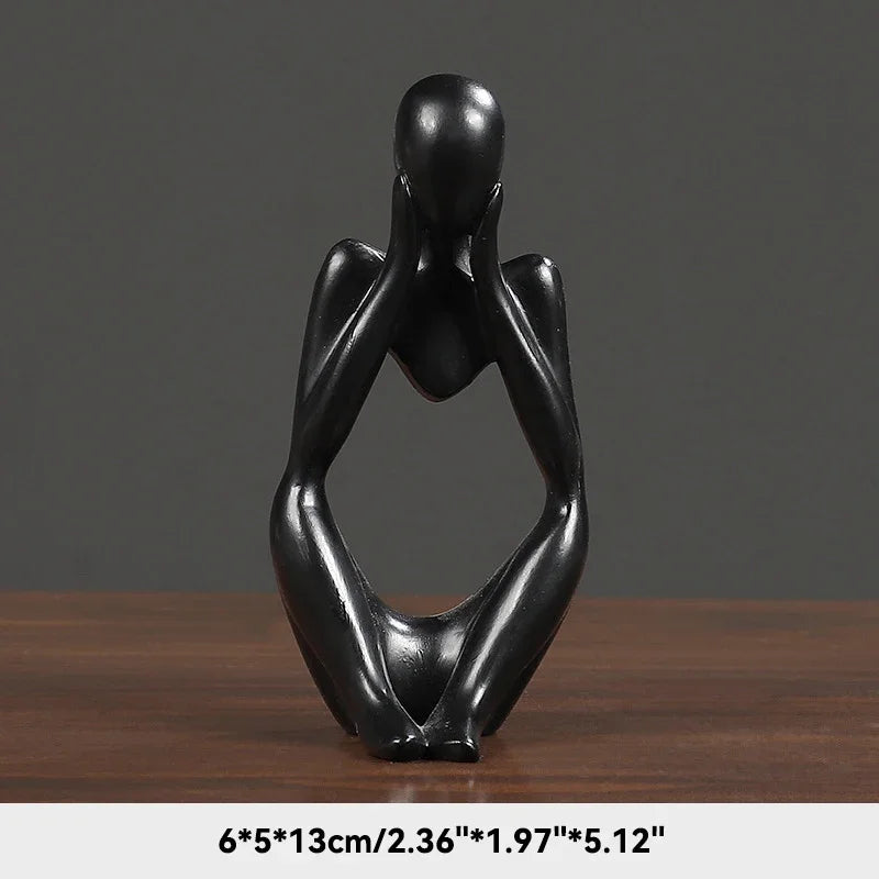 Escultura "Pensador de la Serenidad" – Figura de yoga de arenisca nórdica 
