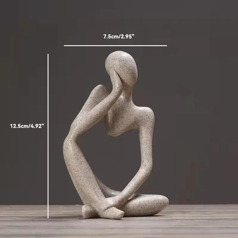 Escultura "Pensador de la Serenidad" – Figura de yoga de arenisca nórdica 