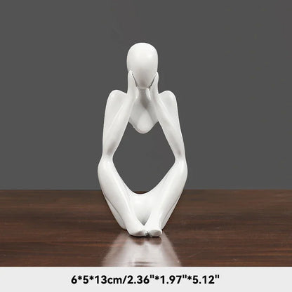 Escultura "Pensador de la Serenidad" – Figura de yoga de arenisca nórdica 