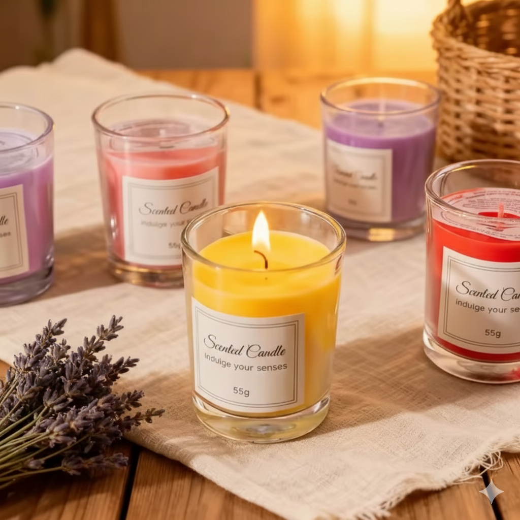 Vela de aromaterapia LuxeGlow: vela perfumada de cera de soja vertida a mano 