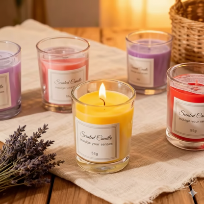 Vela de aromaterapia LuxeGlow: vela perfumada de cera de soja vertida a mano 